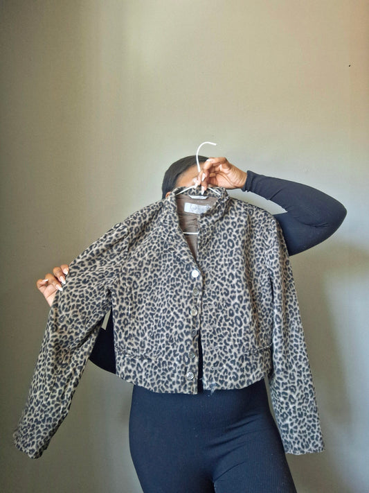 Leopard Print Half Blazer