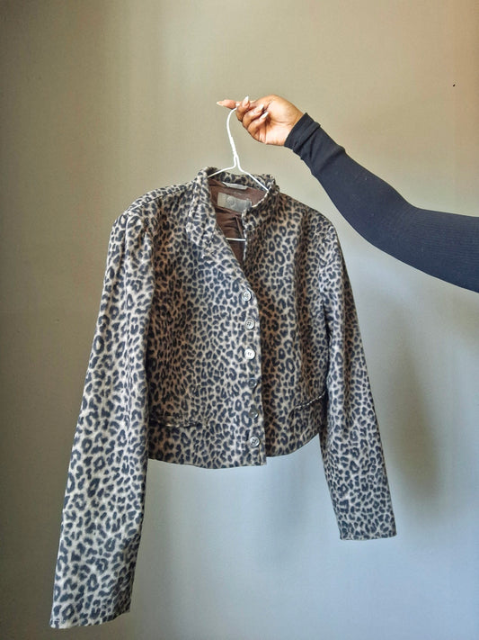 Leopard Print Half Blazer